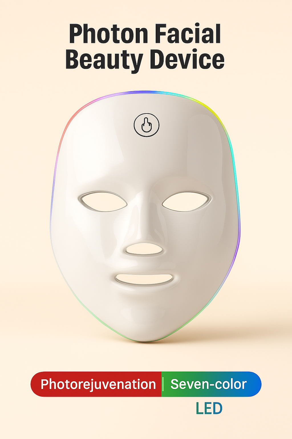 Luxury 7-Color LED Photon Facial Mask – Red Light Therapy for Anti-Aging & Skin Rejuvenation